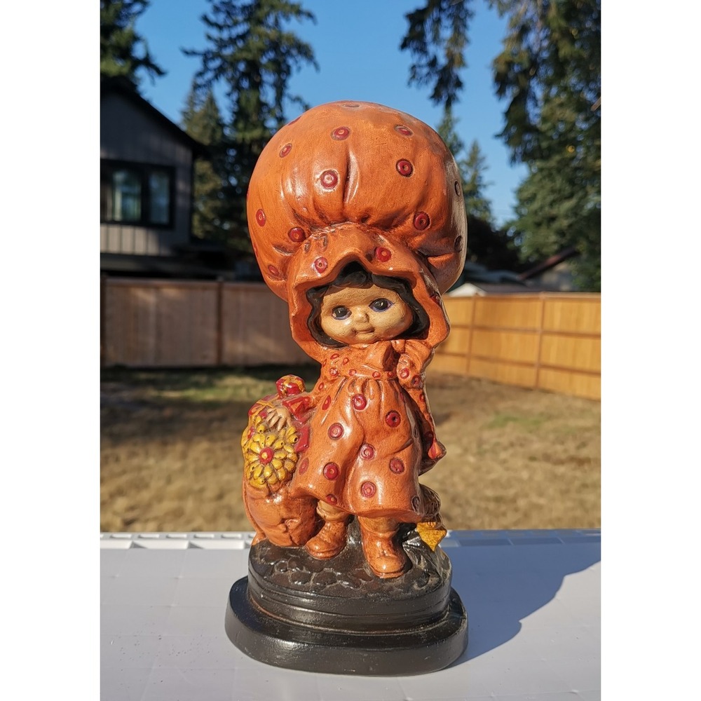 Vintage 70's Ceramic holly Hobby Handpainted 11" figure Strawberry Shortcake